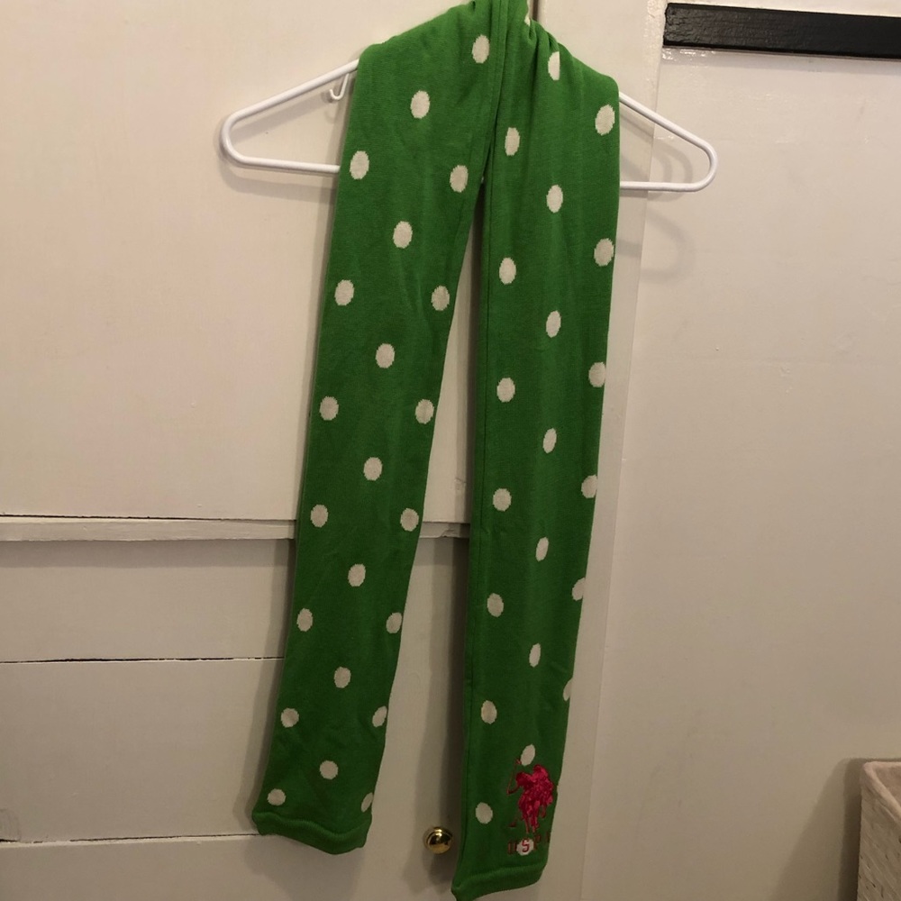 Polo by Ralph Lauren Green Polka Dot Scarf Pink